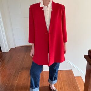 Linda Lundstrom red oversized blazer / jacket size 6